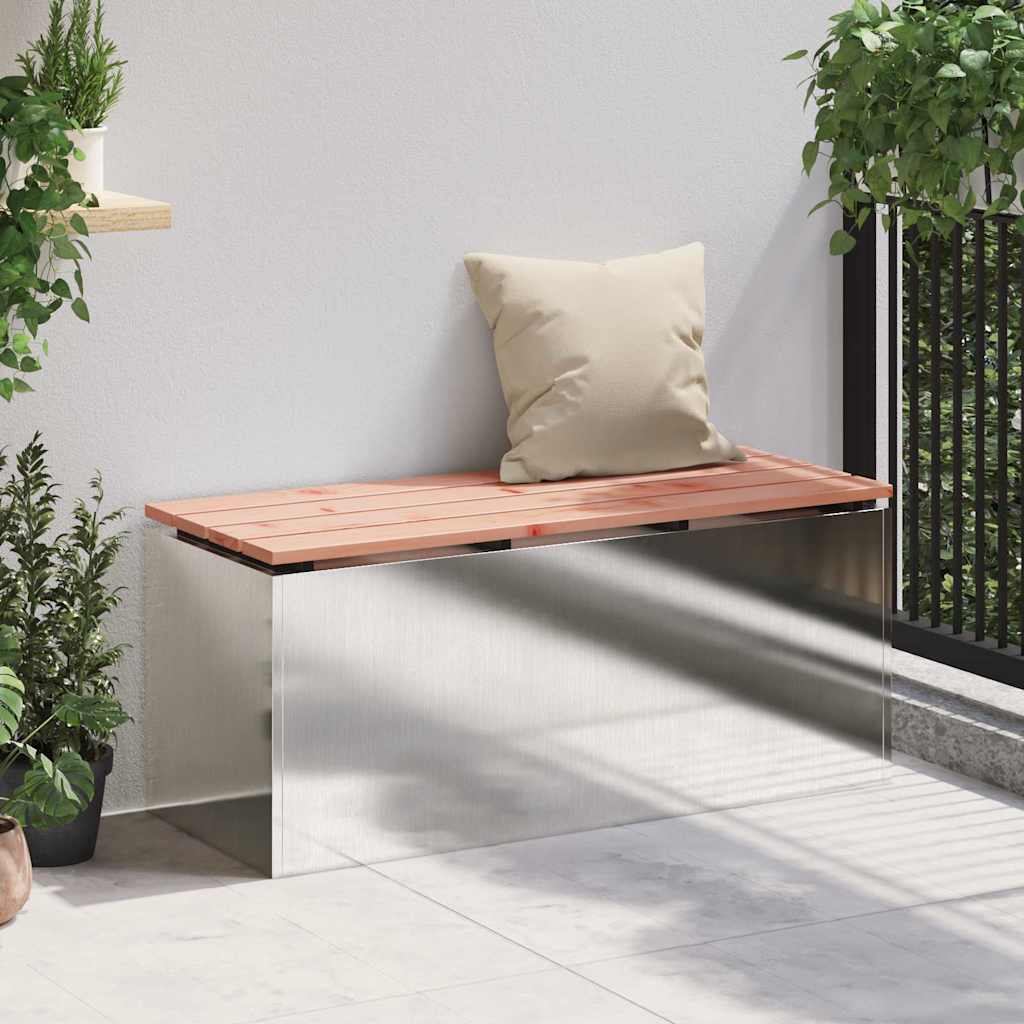vidaXL Tuinbank Zilver 100 x 40 x 43 cm Roestvrij staal