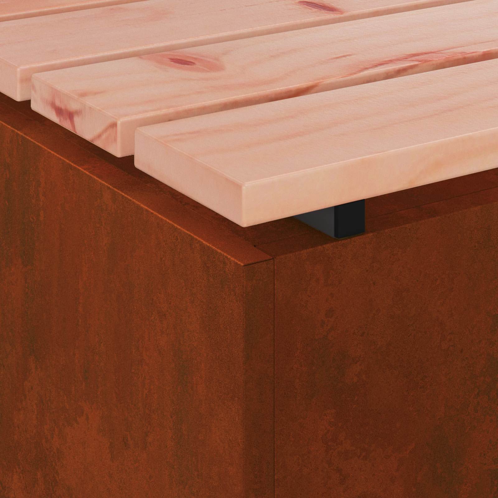 Vrtna klop Rjav 100 x 40 x 43 cm Odporno jeklo - slika 6