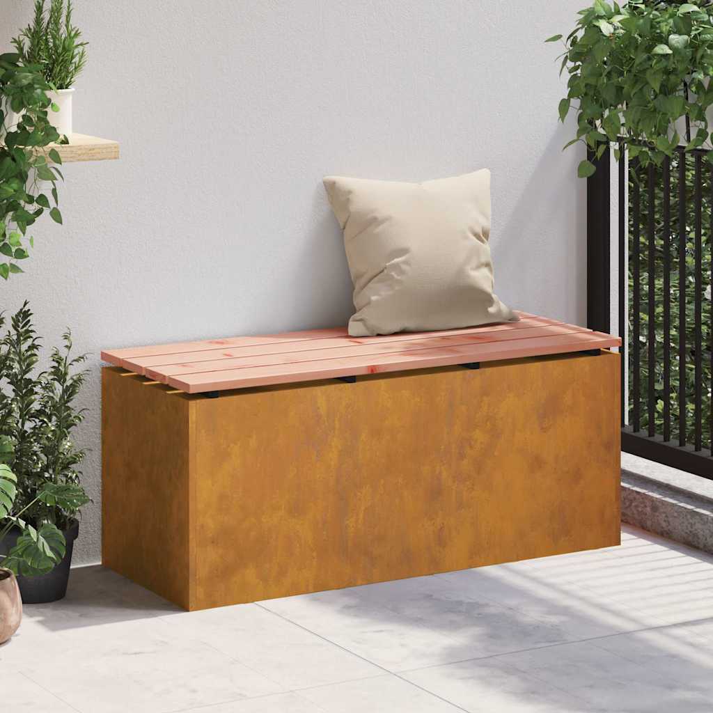vidaXL Tuinbank Roestig 100 x 40 x 43 cm Cortenstaal
