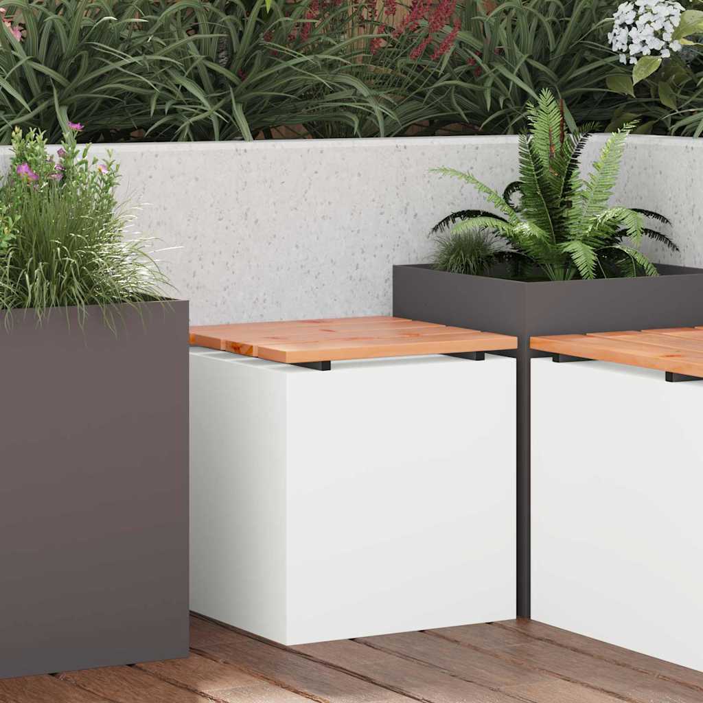Mobilier de grădină - Bancă de grădină Alb 40 x 40 x 43 cm Oțel