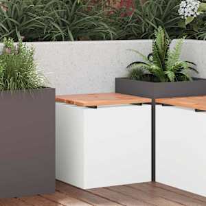 Vrtna klop Bela 40 x 40 x 43 cm Jeklo