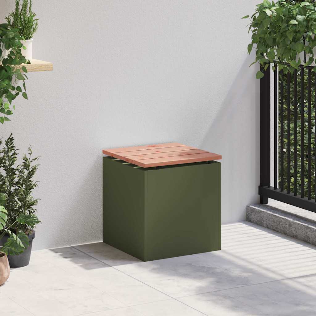 vidaXL Tuinbank Olijfgroen 40 x 40 x 43 cm Staal