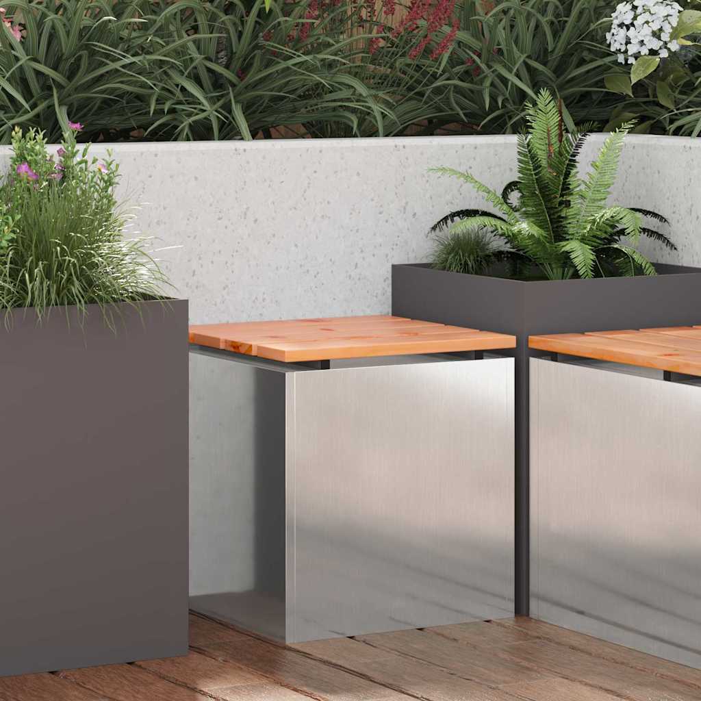 Mobilier de grădină - Bancă de grădină Argintiu 40 x 40 x 43 cm Oțel inoxidabil