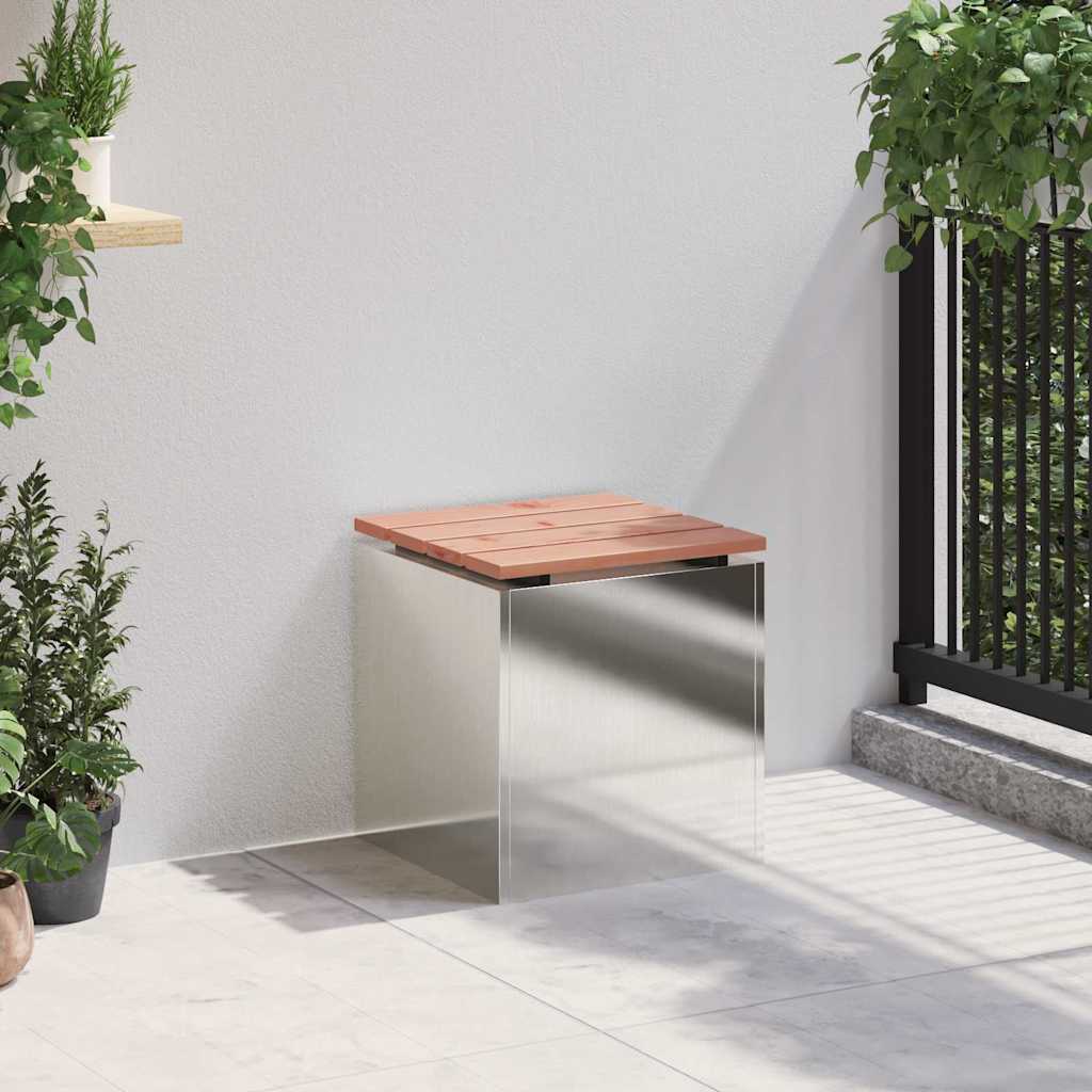 vidaXL Tuinbank Zilver 40 x 40 x 43 cm Roestvrij staal