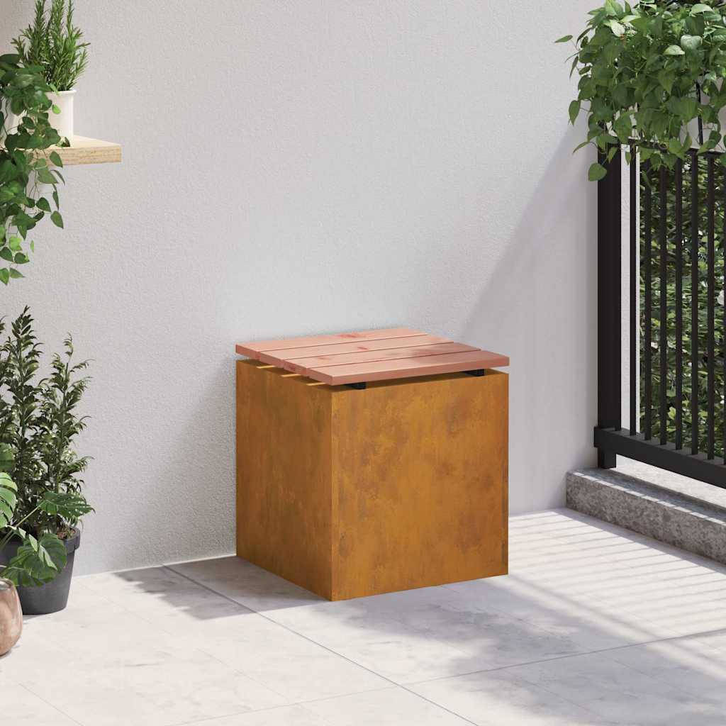 vidaXL Tuinbank Roestig 40 x 40 x 43 cm Cortenstaal