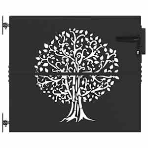 vidaXL Aia aed 85 x 100 cm Pulberv&auml;rvitud Teras Must Lukustatav