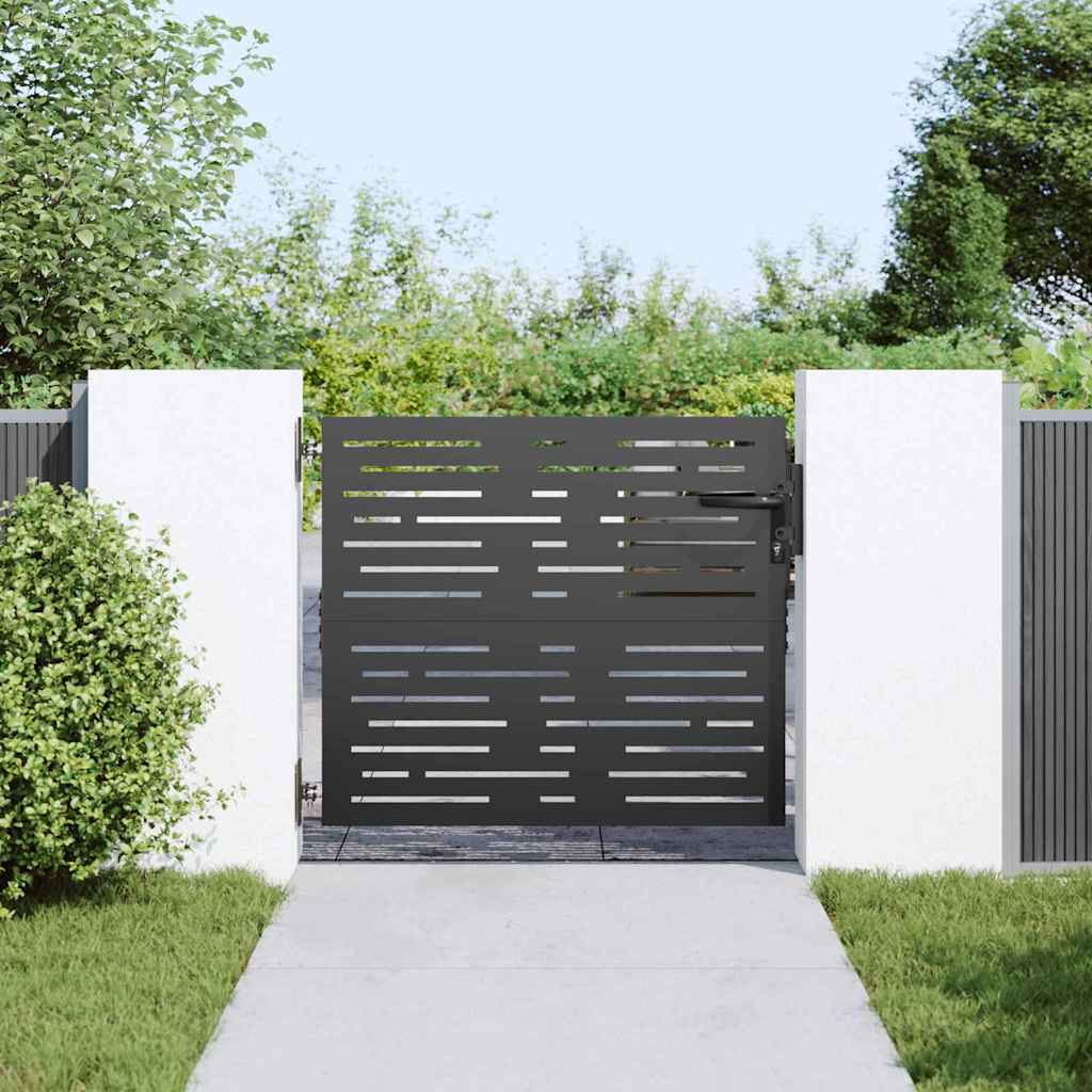 vidaXL Tuinpoort met slot Zwart 105 x 100 cm Poedergecoat staal