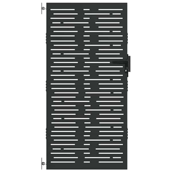 vidaXL Aia aed 85 x 175 cm Pulberv&auml;rvitud Teras Must Lukustatav