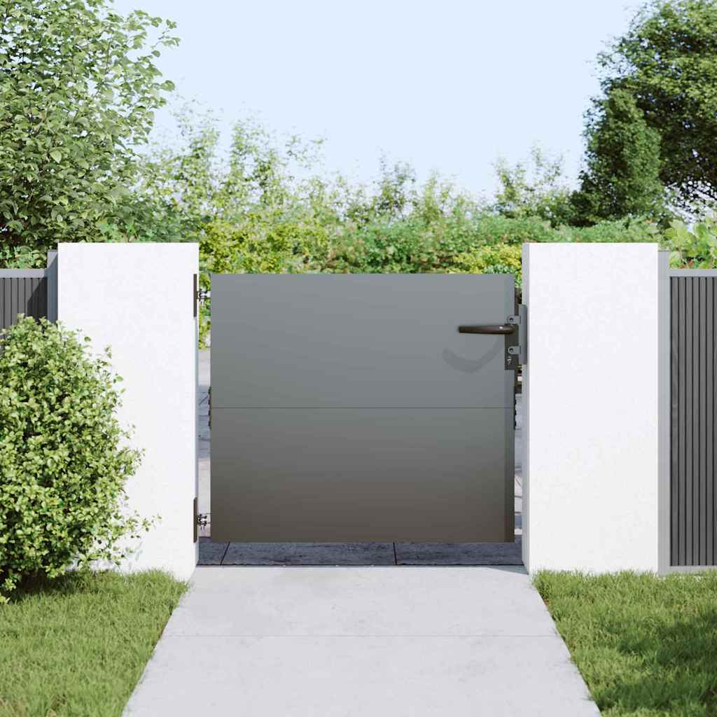 vidaXL Tuinpoort met slot Zwart 105 x 100 cm Poedergecoat staal
