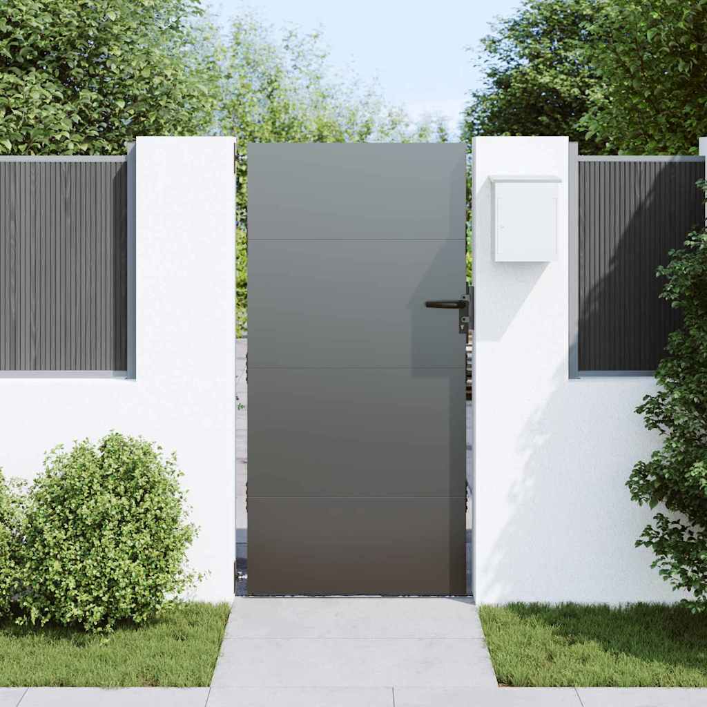 vidaXL Tuinpoort met slot Zwart 105 x 200 cm Poedergecoat staal