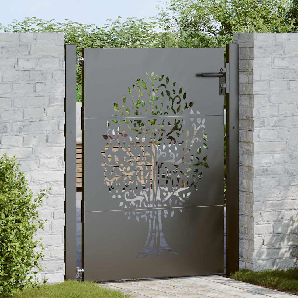 Záhradná brána, Záhradná brána 105x75 cm Corten oceľ s dizajnom stromu 42015886
