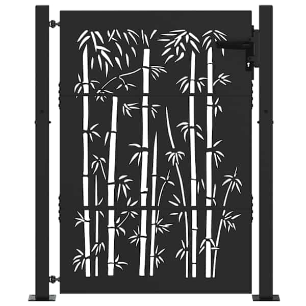 vidaXL Aia aed 110 x 130 cm Pulberv&auml;rvitud teras Must Lukustatav