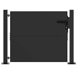 vidaXL Aia aed lukuga Must 110 x 105 cm Pulberv&auml;rvitud teras