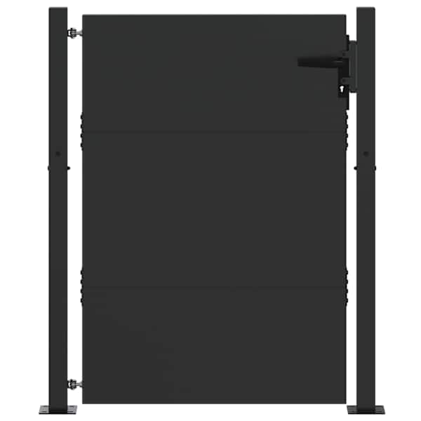 vidaXL Aia aed lukuga Must 110 x 155 cm Pulberv&auml;rvitud teras