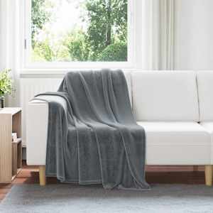 Plažová deka Tmavě šedá 130 x 150 cm Fleece - obrázek 1