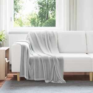 Plažová deka Šedá 130 x 150 cm Fleece - obrázek 1