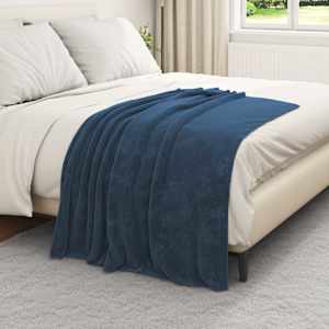 Plažová deka Námořnická modrá 130 x 150 cm Fleece - obrázek 3