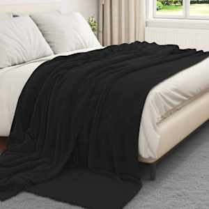 Plažová deka Černá 240 x 270 cm Fleece - obrázek 3