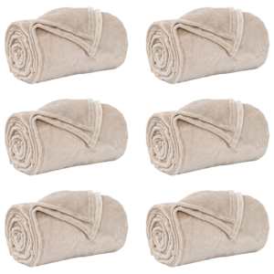 vidaXL Viskab tekid 6 tk Beež 130 x 150 cm 2.98 kg Fliis