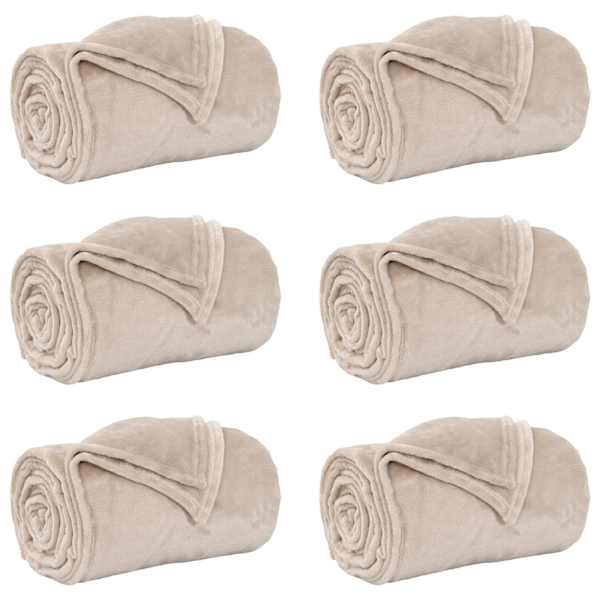 vidaXL Viskab tekid 6 tk Beež 240 x 270 cm 9.93 kg Fliis