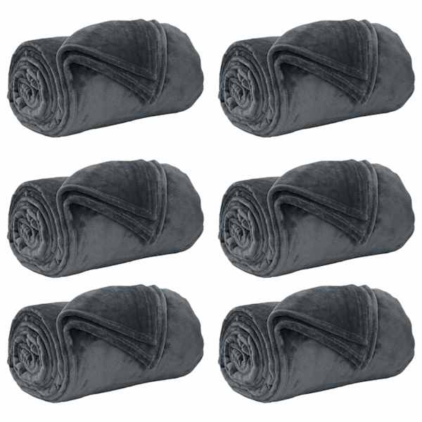 vidaXL Viskab tekid 6 tk Tumehall 150 x 200 cm 4.68 kg Fliis