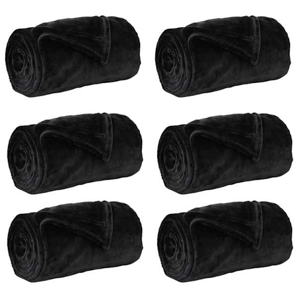 vidaXL Viskab tekid 6 tk Must 150 x 200 cm 4.68 kg Fliis