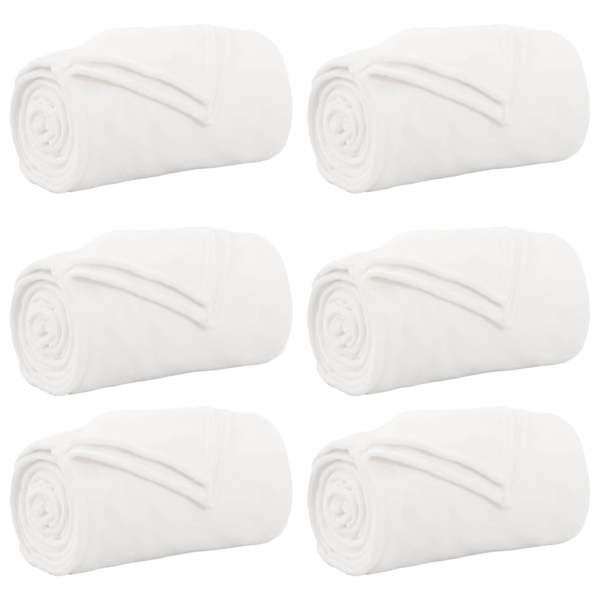 vidaXL Viskab tekid 6 tk Valge 240 x 270 cm 10.11 kg Fliis