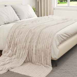 Plažová deka Béžová 270 x 240 cm Fleece - obrázek 3