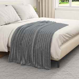 Plažová deka Tmavě šedá 150 x 130 cm Fleece - obrázek 3