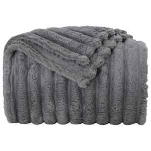 Plažová deka Tmavě šedá 150 x 130 cm Fleece - obrázek 4