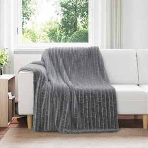 Plažová deka Tmavě šedá 200 x 150 cm Fleece - obrázek 1