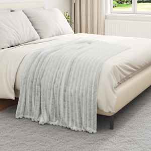 Plažová deka Šedá 150 x 130 cm Fleece - obrázek 3