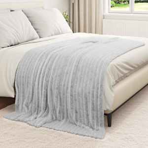 Plažová deka Šedá 200 x 150 cm Fleece - obrázek 3