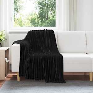 Plažová deka Černá 150 x 130 cm Fleece - obrázek 1