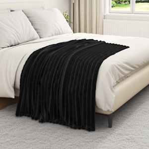 Plažová deka Černá 150 x 130 cm Fleece - obrázek 3