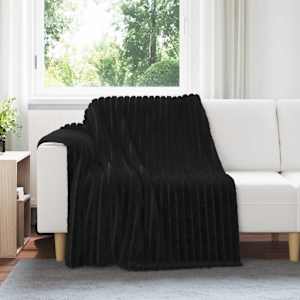 Plažová deka Černá 200 x 150 cm Fleece - obrázek 1