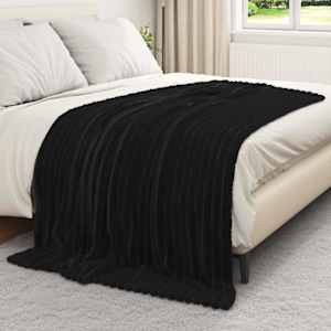 Plažová deka Černá 200 x 150 cm Fleece - obrázek 3
