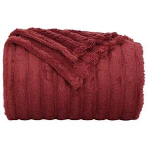 Plažová deka Bordeaux červená 200 x 150 cm Fleece - obrázek 4