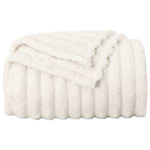 Plažová deka Krémová 150 x 130 cm Fleece - obrázek 4