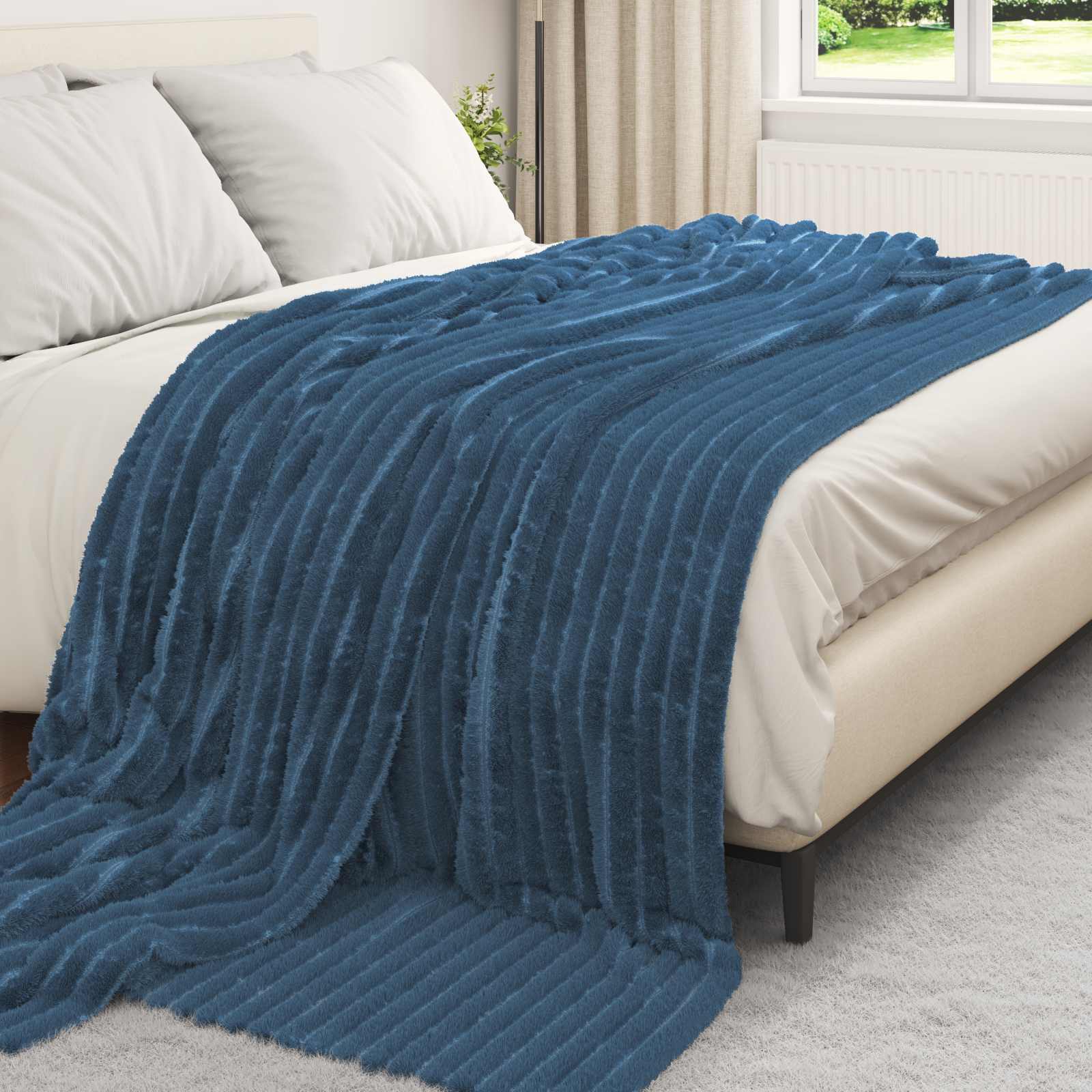 Kleden 6 stuks Marineblauw 270 x 240 cm Fleece image 3