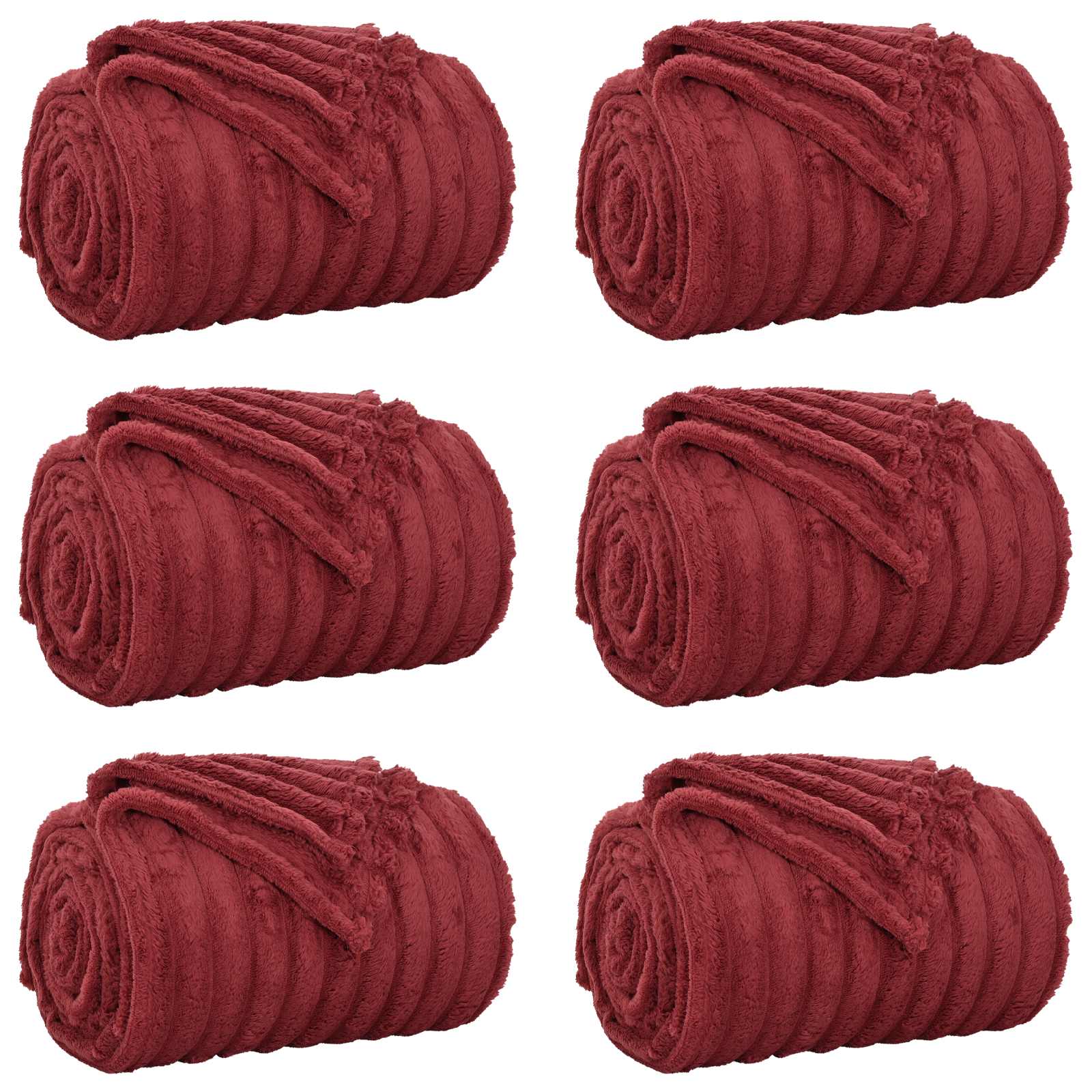 Kleden 6 stuks Bordeaux Rood 150 x 130 cm Fleece image 2