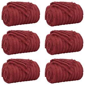 vidaXL Viskab tekid 6 tk Bordeaux punane 150 x 130 cm 2.85 kg Fliis