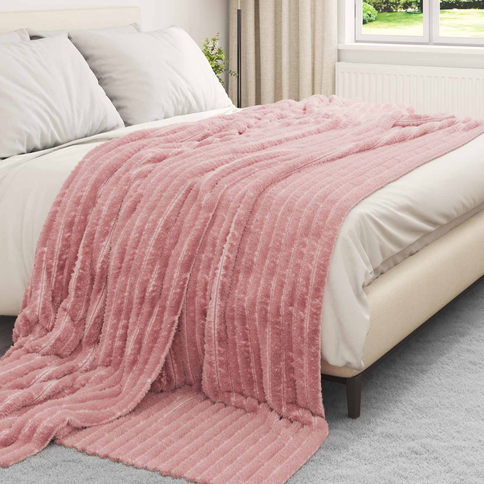 Pături de aruncat 6 pcs Roz 270 x 240 cm Molton [2]
