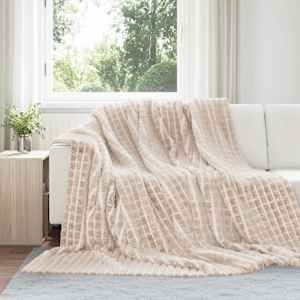 Plažová deka Béžová 240 x 220 cm Fleece - obrázek 1