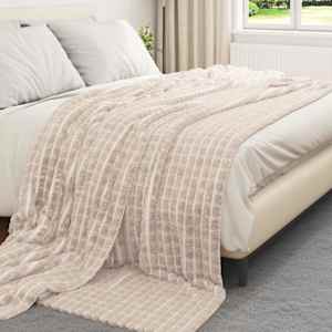 Plažová deka Béžová 240 x 220 cm Fleece - obrázek 3