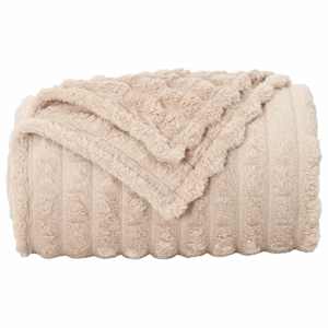 Plažová deka Béžová 240 x 220 cm Fleece - obrázek 4