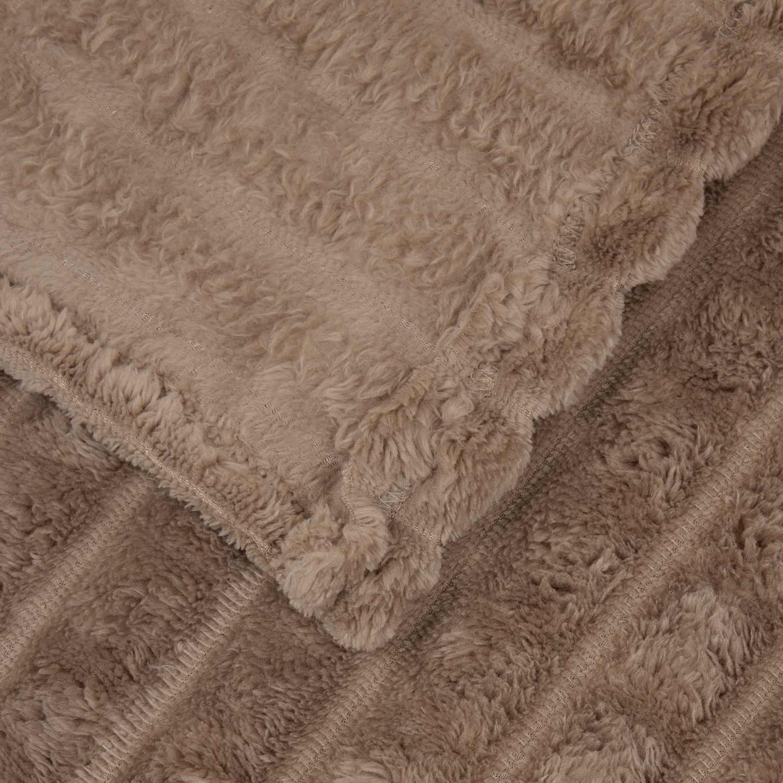 Pătura de aruncat Culoare Cămilă 200 x 150 cm Molton [2]