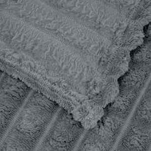 Plažová deka Tmavě šedá 150 x 130 cm Fleece - obrázek 5