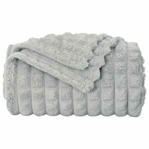 Plažová deka Šedá 150 x 130 cm Fleece - obrázek 4
