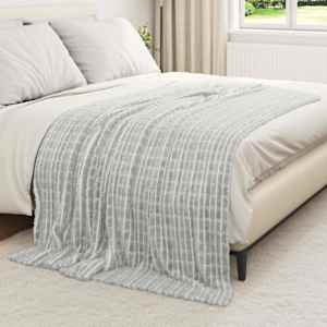 Plažová deka Šedá 200 x 150 cm Fleece - obrázek 3